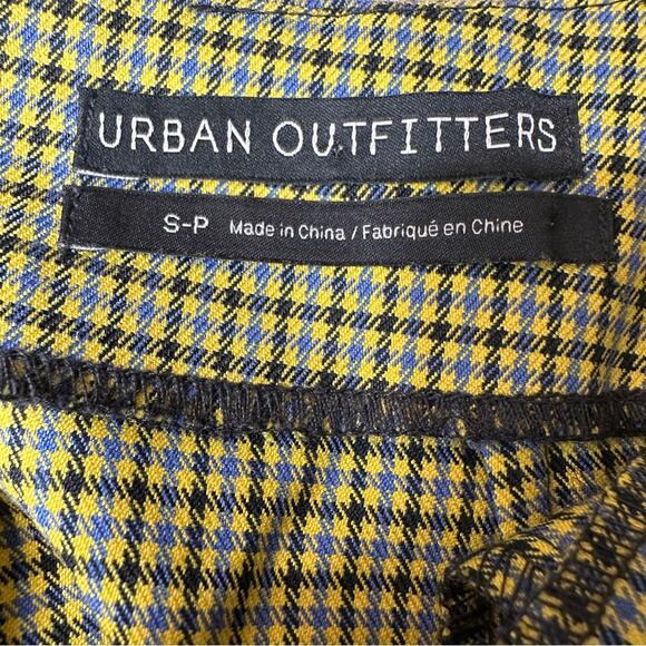 Urban Outfitters UO Darren Notched Pelmet Yellow Houndstooth Mini Skirt Sz S - Picture 4 of 7